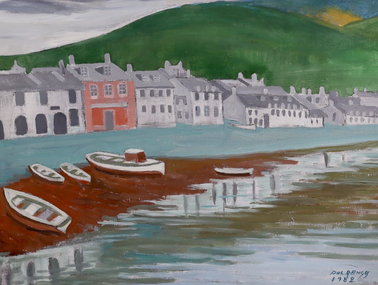 Polykleitos Rengos (Greek, 1903-1984), 'Ullapool, Scotland', oil on canvas